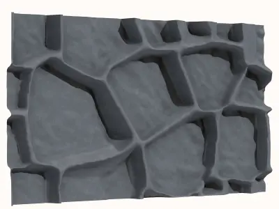 Quarry Stone Wall Kitbash 3D model