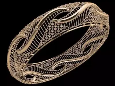 1250 Golden Vortex Bangle 12gm 3D print model