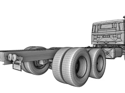 Scania LS140 6x2 54 Stock Classic Truck Low-poly 3D model