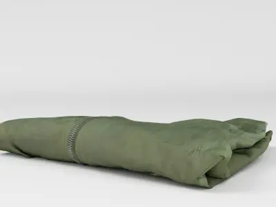 Green bomber jacket casual generic folded urban military  3D model