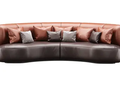 Annabel leather round sofa LS08  3D model