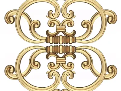 Carved Plaster Molding Decoration 033 Low-poly 3D model