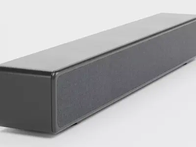 Soundbar V2 - Universal Black Audio Speaker Low-poly 3D model