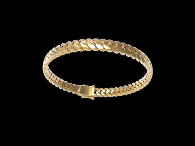 Miami Cuban link Chain Link Bracelet 7mm 3D print model