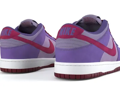 Nike Dunk Low Plum PBR Low-poly 3D model
