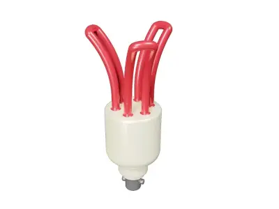 Classic Cartoon CFL Bulb Low-poly 3D model