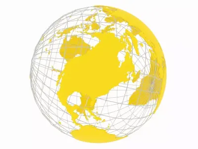 Globe News Skeleton Yellow 3D model