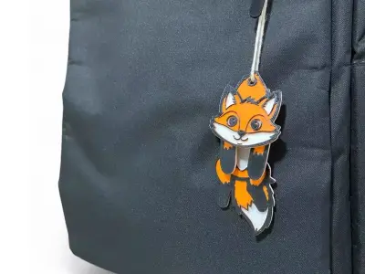 Hanging cute fox keychain 3D print model