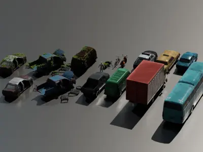 Vehicle Pack - 3D Low Poly for Game Asset Low-poly 3D model