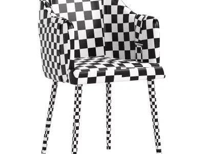 Mid Century Upholstered PU Leather Dining Chair 3D model
