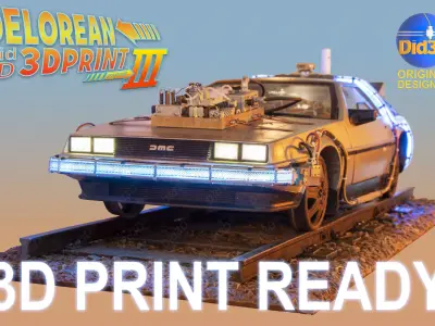 DELOREAN BTTF3 FAR WEST 1-8 Scale 530mm 3D print model