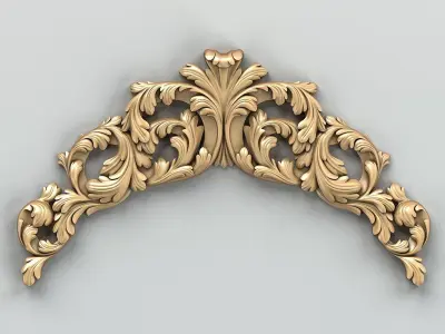 Carved decor horizontal 019 3D model