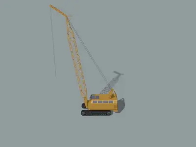 set of construction machines Low-poly 3D model