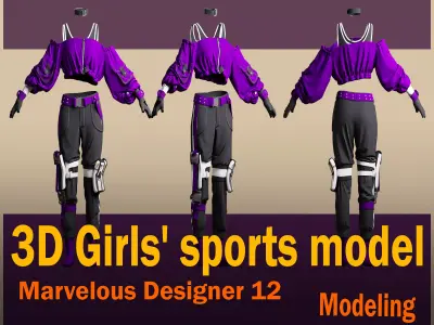 Girls sports model 3D model