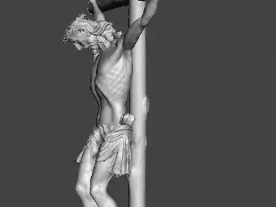 JESUS CHRIST ANTIQUE CRUCIFIX RELIGIOUS STATUE SCULPTURE ART 3D print model