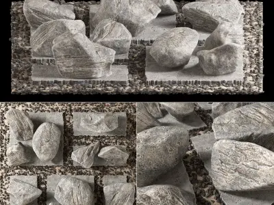 Slab tile gravel monument n1 3D model