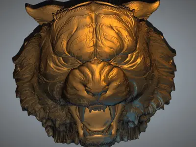 Tiger face 3D print model
