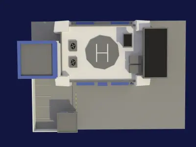 Low Poly Police Station Low-poly 3D model