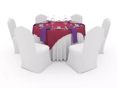 Banquet Table and Chair 20 3D model