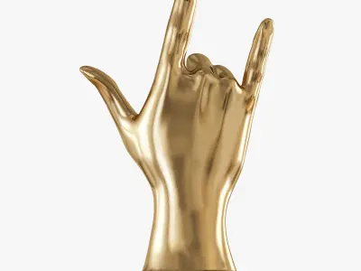 Figurine hand rock on table top 3D model