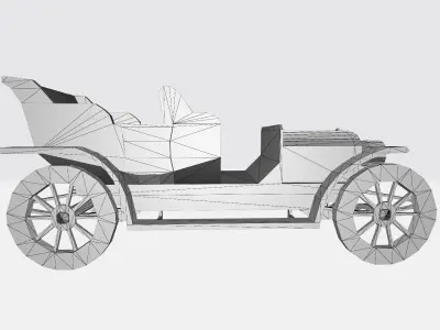 Small 1900s Passenger Car Free low-poly 3D model