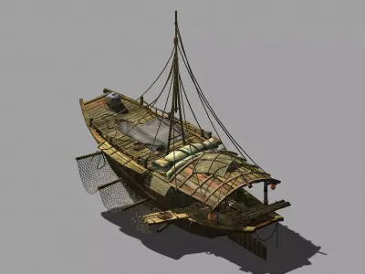Game Journey to the West - Big Fishing Boat 01 3D model