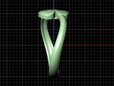 B alphabet bypass shell hallow ring 3D print model