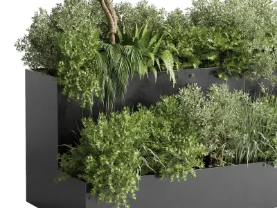 stand plant box collection Indoor plant 207 metal vase pot tree 3D model