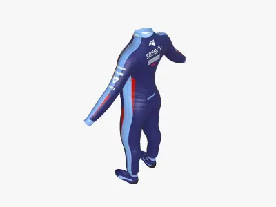 Racing Pilot Uniform A03 Dark Blue - Character Clothing Design Low-poly 3D model