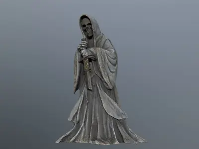 Dark statue Low-poly 3D model