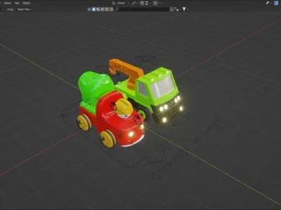 Cartoon truck Low-poly 3D model 3D model