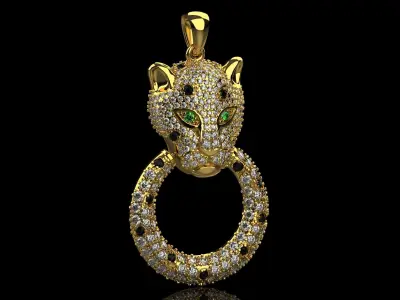 panther pendant  0181 3D print model