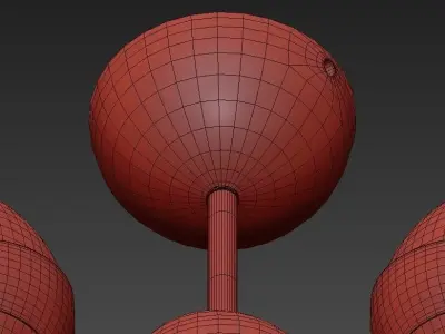 Hold Ball Brass Chandelier 5 3D model