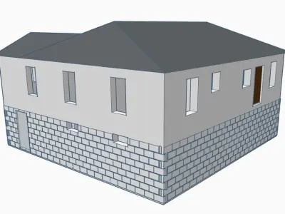 Contemporary Brick House 1-64 S Scale 3D print model