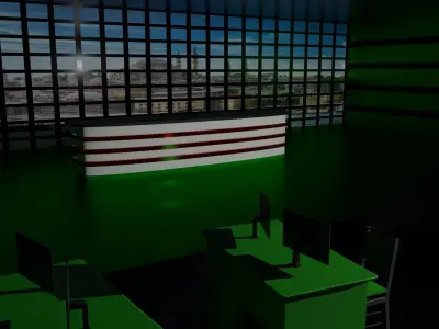 TV Studio Low-poly 3D model
