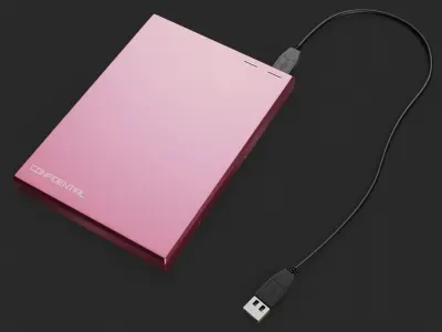 Generic External Hard Drive Portable - Game Ready Low-poly 3D model