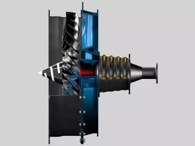 Turbofan Engine - Fan and Compressor Section with Housing 3D print model