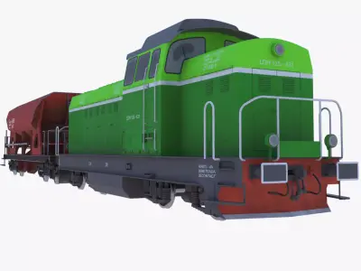 Cargo train PBR VII 3D model