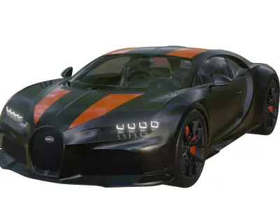 Bugatti Chiron Super Sport 300 Low-poly 3D model