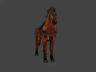 Horse world of warcraft Low-poly 3D model