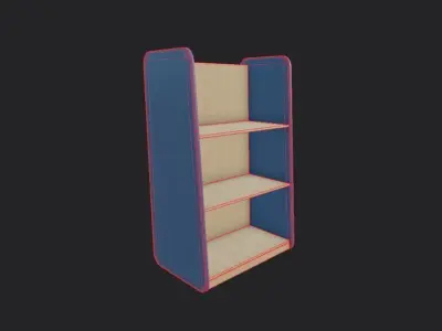 Large Shelf Blue Low-poly 3D model