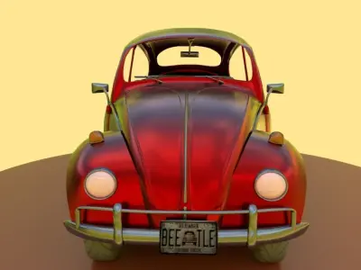 Wolkswagen beetle car 3D Low-poly 3D model
