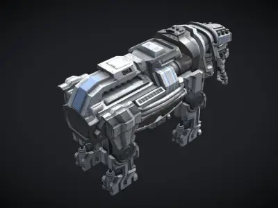 Mecha Elephant Low-poly 3D model