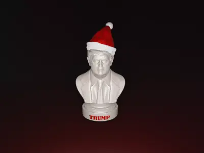 Trump Bust with Santa Hat 3D Printing  Holiday Decoration 3D print model