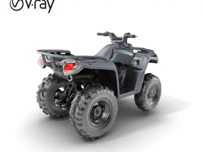 Matte Black ATV OffRoad Vehicle model pack Low-poly 3D model