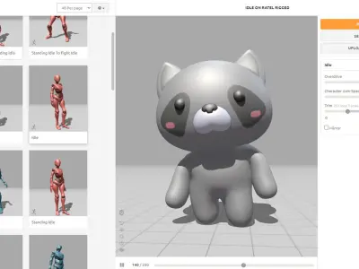 Chubby Ratel Animated for Games Low-poly 3D model