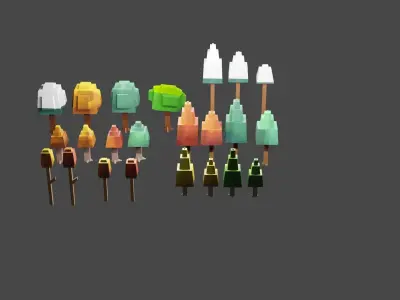 3D low poli tree object 3D model