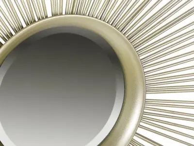 Sunburst Metal Wall Mirror 3D model