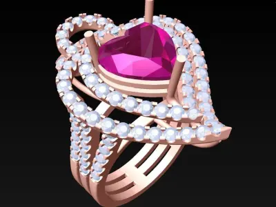 Heart Ring - Womens Rings - N3059 3D print model
