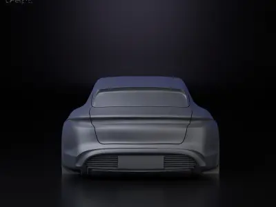 Porsche Taycan Sport Turismo simplified decorative model 3D print model